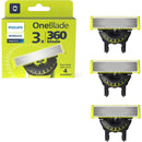 Philips Norelco OneBlade 360 Genuine Replacement Blades for OneBlade Electric Shaver  - 3 Pack, Model QP430/80