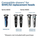 Philips Norelco SH91/52 Genuine Replacement Shaving Heads compatible with Series S9000 and 9000 Prestige, Latest Version for Refreshed SH90/70, SH98/70, and SH98/80