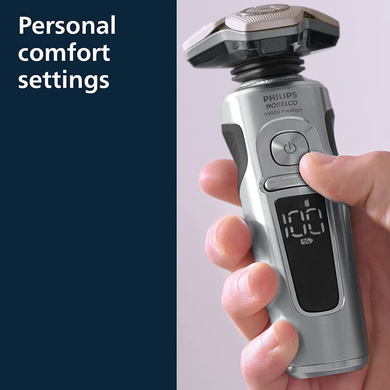 Philips Norelco S9000 Prestige Rechargeable Wet & Dry Shaver with Precision Trimmer and Premium Case, SP9841/84