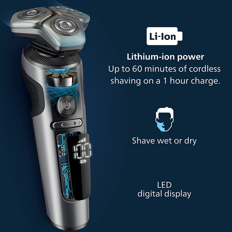 Philips Norelco S9000 Prestige Rechargeable Wet & Dry Shaver with Precision Trimmer and Premium Case, SP9841/84