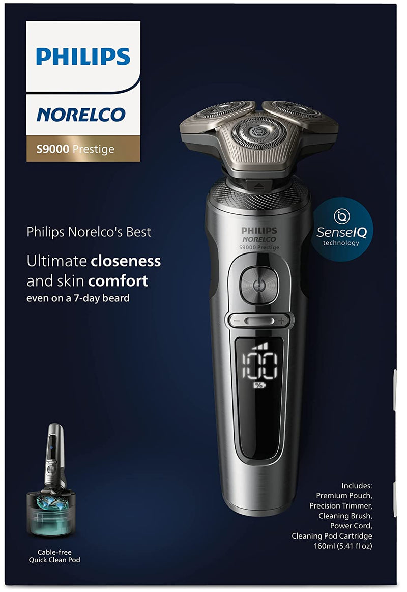 Philips Norelco S9000 Prestige Rechargeable Wet & Dry Shaver with Precision Trimmer and Premium Case, SP9841/84