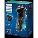 Philips Norelco CareTouch Wet & Dry Electric Shaver with P-Cap, Travel Pouch, Ash Gold  S3242/90