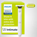 Philips Norelco OneBlade Intimate, Designed For Pubic Grooming, Trim & Shave With Extra Skin Protection, Model QP1924/70