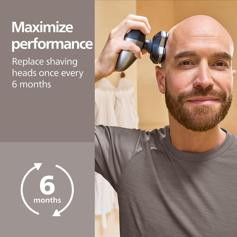 Philips Norelco Genuine Head Shaver Replacement Heads - Compatible with Philips Norelco Head Shaver Pro HS5980, HS7980 and HS9980, Self-sharpening HS740/40