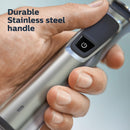 Philips Norelco Multigroom Series 9000 - 21 piece Men's Grooming Kit for beard, body, face, nose, ear hair trimmer w/ premium storage case, MG9510/60