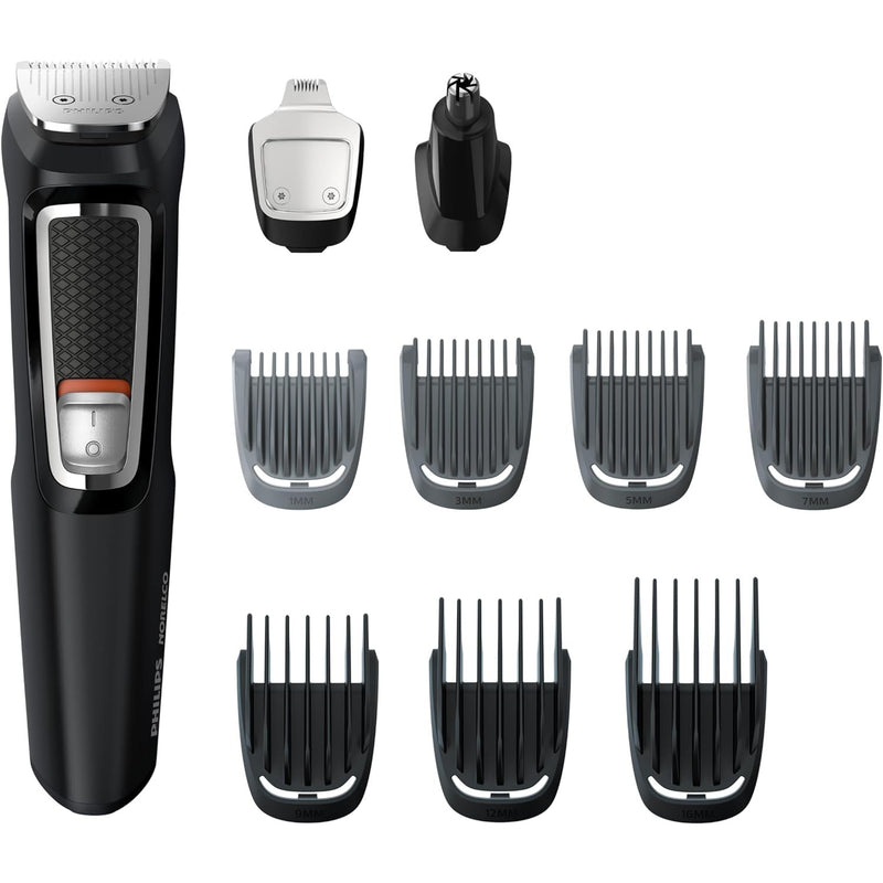 Philips Norelco Multi Groomer All-in-One Trimmer Series 3000-13 Piece Mens Grooming Kit for Beard, Face, Nose, Ear Hair Trimmer and Hair Clipper - MG3740/40